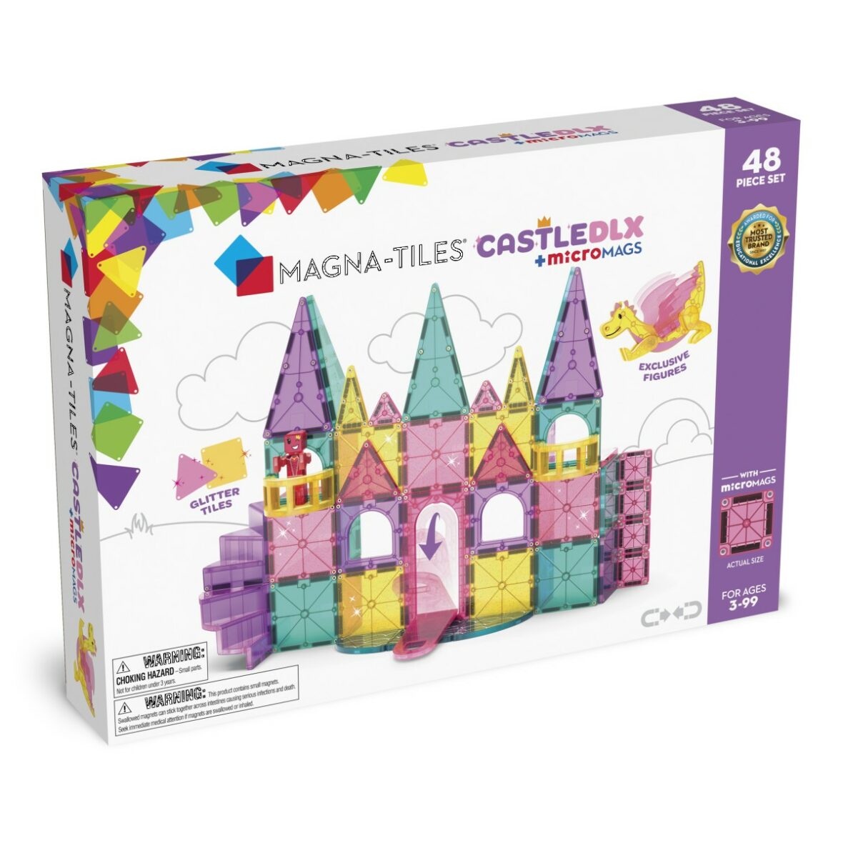 Magna-Tiles magnetická stavebnica Castle DLX 48 dielov